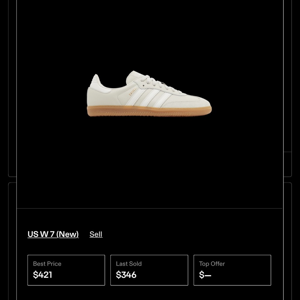 adidas Samba Cream White with Gum Sole Women’s Sneakers - Picture 5 of 9